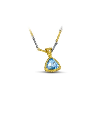 Μενταγιόν με Swarovski Πέτρα και Τρίχρωμη Αλυσίδα M104