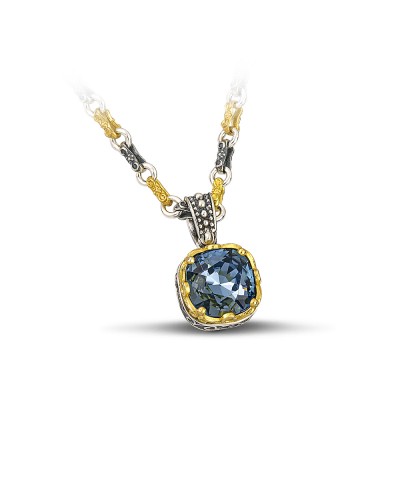 Μενταγιόν με Swarovski Πέτρα και Τρίχρωμη Αλυσίδα M211