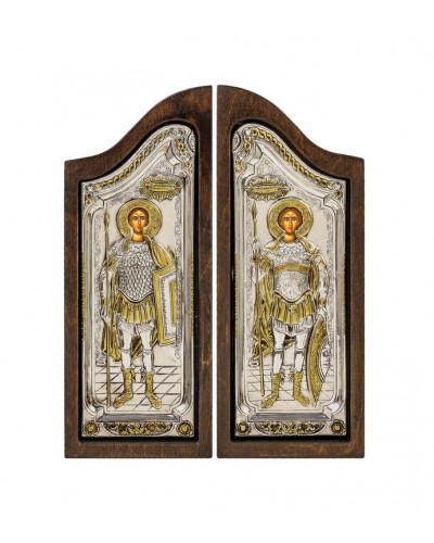 ΚΩΔ 204Α 07 ΔΙΠΤΥΧΟ ΑΓΙΟΣ ΓΕΩΡΓΙΟΣ ΚΑΙ ΑΓΙΟΣ ΔΗΜΗΤΡΙΟΣ ΔΙΑΣΤΑΣΗ 29,5 Χ 23,4