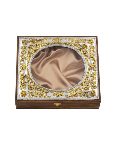  ΚΩΔ 945Α ΣΤΕΦΑΝΟΘΗΚΗ ΑΠΟ ΚΑΘΑΡΟ ΑΣΗΜΙ 925 ΔΙΑΚΟΣΜΗΜΕΝΗ ΜΕ ΕΠΙΧΡΥΣΩΜΑΤΑ 24 ΚΑΡΑΤΙΩΝ ΔΙΑΣΤΑΣΗ 25 Χ 28 