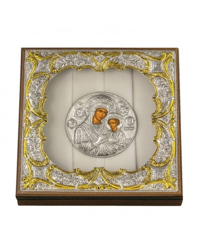  ΚΩΔ 920Γ ΣΤΕΦΑΝΟΘΗΚΗ ΑΠΟ ΚΑΘΑΡΟ ΑΣΗΜΙ 925 ΔΙΑΚΟΣΜΗΜΕΝΗ ΜΕ ΕΠΙΧΡΥΣΩΜΑΤΑ 24 ΚΑΡΑΤΙΩΝ ΚΑΙ ΑΣΗΜΕΝΙΑ ΕΙΚΟΝΑ ΣΤΗΝ ΘΗΚΗ ΤΩΝ ΣΤΕΦΑΝΩΝ ΔΙΑΣΤΑΣΗ 27 Χ 27 