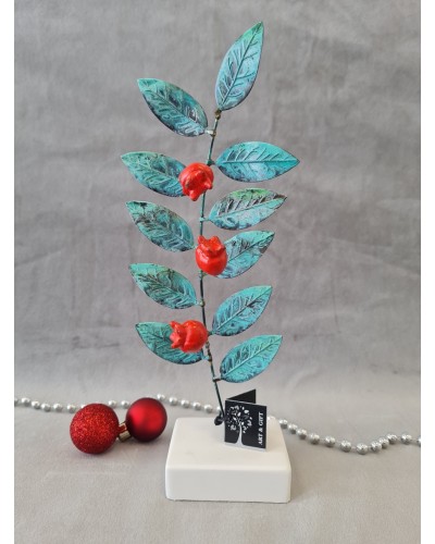 Χειροποίητο διακοσμητικό κλαδί ροδιάς