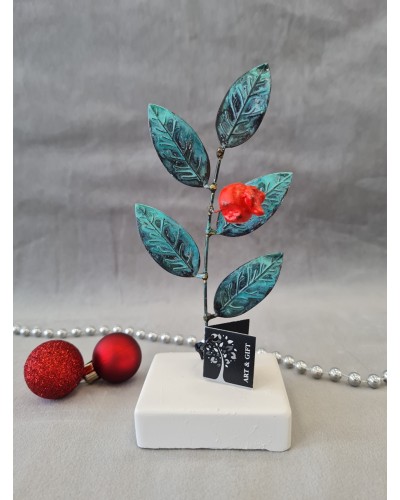 Χειροποίητο διακοσμητικό κλαδί ροδιάς