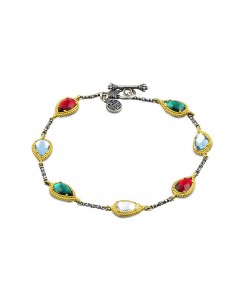 Βραχιόλι Διπλής Όψης με Πολύχρωμα Swarovski Κρύσταλλα σε Σχήμα Δάκρυ B131-1