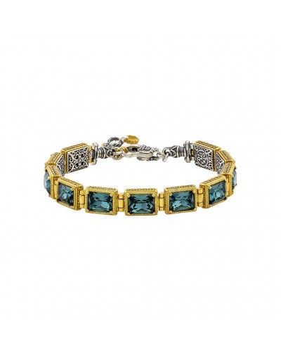 Βραχιόλι Με Ορθογώνια Κρύσταλλα Swarovski Kαι Ζιργκόν B157-2