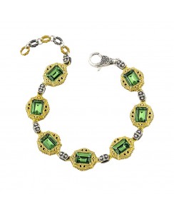 Βραχιόλι με Ορθογώνια Κρύσταλλα Swarovski σε Χρυσά Στοιχεία B158-1