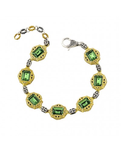 Βραχιόλι με Ορθογώνια Κρύσταλλα Swarovski σε Χρυσά Στοιχεία B158-1