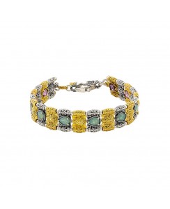 Ασημένιο Βραχιόλι δύο Όψεων με Swarovski Πέτρες B164-2