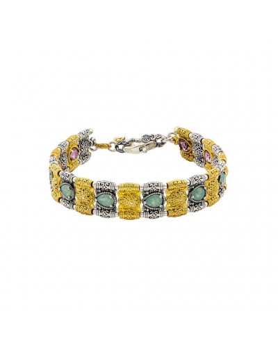 Ασημένιο Βραχιόλι δύο Όψεων με Swarovski Πέτρες B164-2