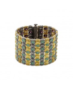 Ασημένιο Βραχιόλι δύο Όψεων με Swarovski Πέτρες B164