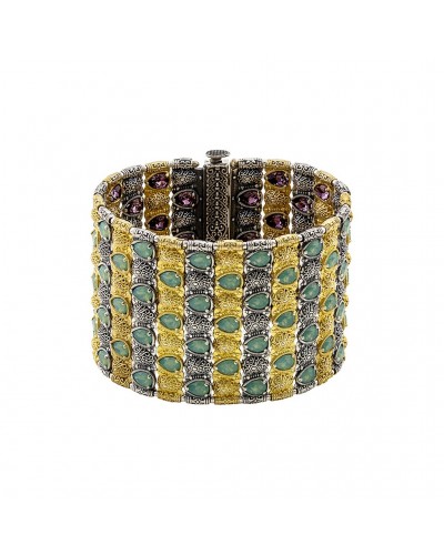 Ασημένιο Βραχιόλι δύο Όψεων με Swarovski Πέτρες B164