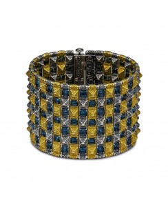 Φαρδύ Βραχιόλι Διπλής Όψης με Swarovski Πέτρες B365