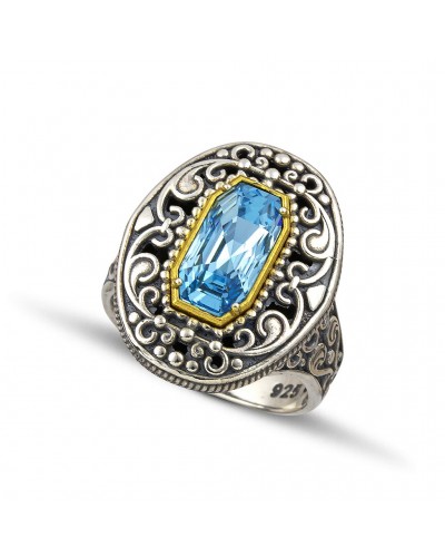 Ασημένιο Δαχτυλίδι με Πέτρες Swarovski D122-1