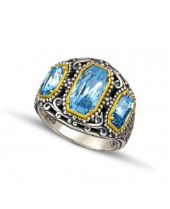 Ασημένιο Δαχτυλίδι με Πέτρες Swarovski D122