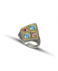 Ασημένιο Δαχτυλίδι με Swarovski Κρύσταλλα D105