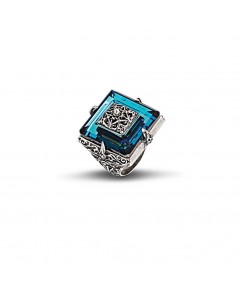 Ασημένιο Δαχτυλίδι με Swarovski Πέτρα D177