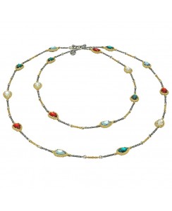 Ασημένιο 7126 Διπλής Όψης με Πολύχρωμα Swarovski Κρύσταλλα K131-1