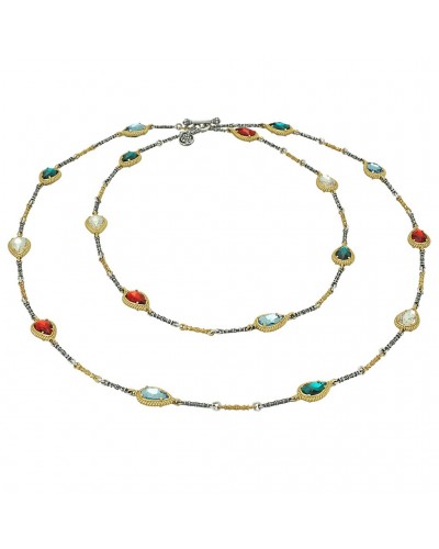 Ασημένιο 7126 Διπλής Όψης με Πολύχρωμα Swarovski Κρύσταλλα K131-1