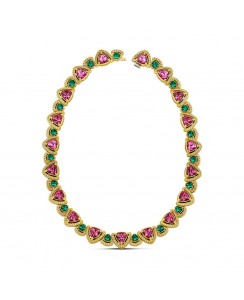 Πολύχρωμο 7126 Choker με Τριγωνικά Cat Eye K165