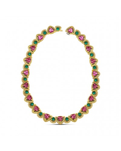 Πολύχρωμο 7126 Choker με Τριγωνικά Cat Eye K165