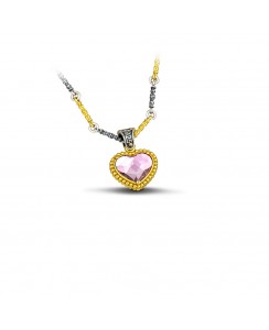 7124 Διπλής Όψης με Swarovski Πολύχρωμα Κρύσταλλα και Τρίχρωμη Αλυσίδα M102