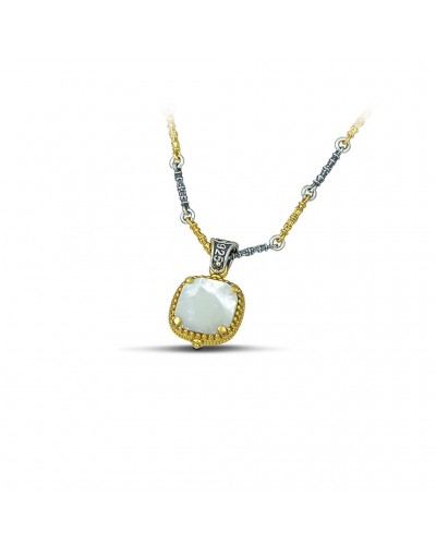 7124 Διπλής Όψης με Swarovski Κρύσταλλο, Φίλντισι και Τρίχρωμη Αλυσίδα M116-1