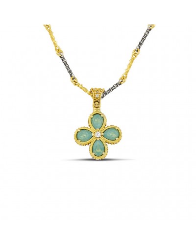 Φλοράλ 7124 με Pear Shaped Κρυσταλλα Swarovski και Ζιρκόν M155