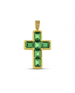 Λατινικός Σταυρός με Ορθογώνια Κρύσταλλα Swarovski και Ζιργκόν M157-1