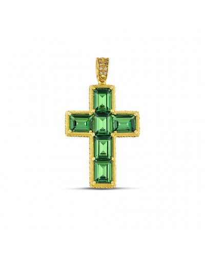 Λατινικός Σταυρός με Ορθογώνια Κρύσταλλα Swarovski και Ζιργκόν M157-1