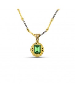 7126 με Ορθογώνιο Κρύσταλλο Swarovski σε Επίχρυσο Καστόνι και Ζιργκόν M158