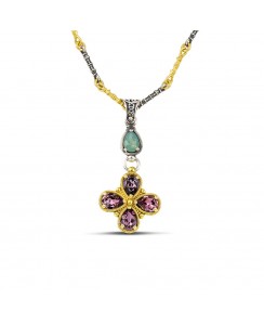 Ασημένιο Φλοράλ 7124 με  Κρύσταλλα Swarovski M164
