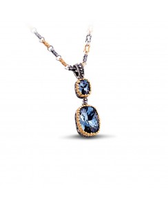 7124 με Swarovski Κρύσταλλα και Τρίχρωμη Αλυσίδα  M62