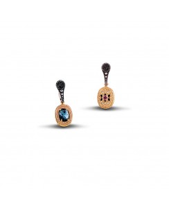 7127 Διπλής Όψης με Swarovski ή Cat Eye  και Ημιπολύτιμες Πέτρες S69