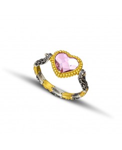 Ασημένιο Δαχτυλίδι Διπλής Όψεως με Swarovski Κρύσταλλα D102