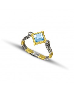 Ασημένιο Δαχτυλίδι Διπλής Όψεως με Swarovski Κρύσταλλα D103
