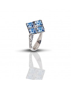 Ασημένιο Δαχτυλίδι με Swarovski Πέτρες D308